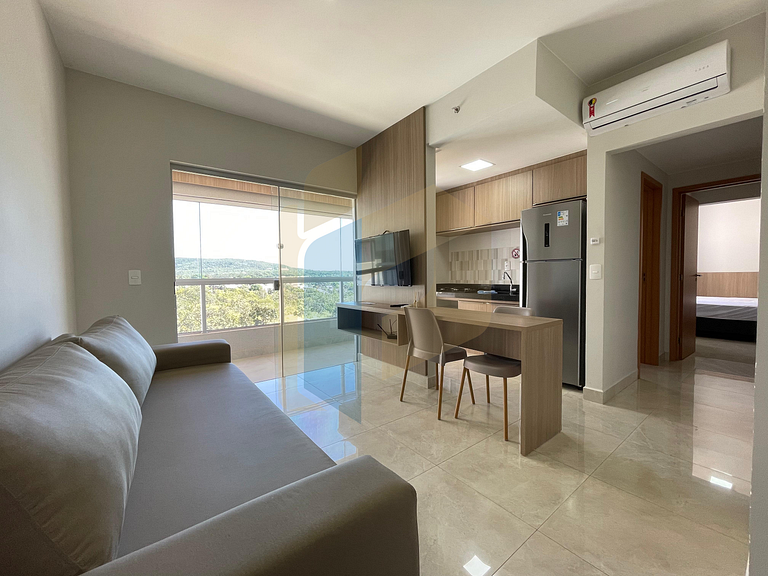 Apartamento de 2 Quartos imobiliado - Caldas Novas