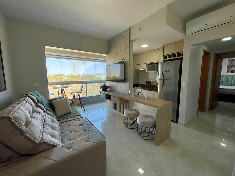 Apartamento de 2 Quartos imobiliado - Caldas Novas