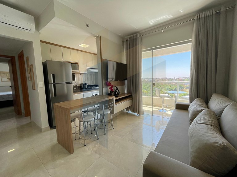 Apartamento de 2 Quartos imobiliado - Caldas Novas