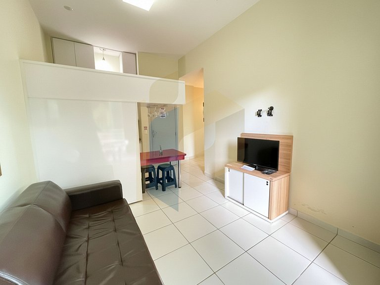 Apartamento de 1 quarto Thermas do Bosque